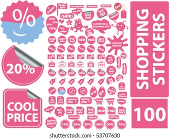 100 shopping stickers. vector