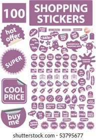 100 shopping stickers. vector