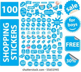 100 shopping stickers. vector
