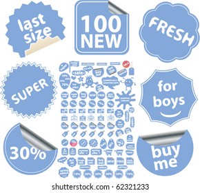 100 shopping stickers. vector
