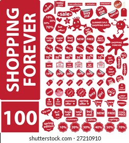 100 shopping summer & spring elements - vector set