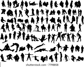 Vector Set Children Silhouettes Stock Vector (Royalty Free) 772260958 ...