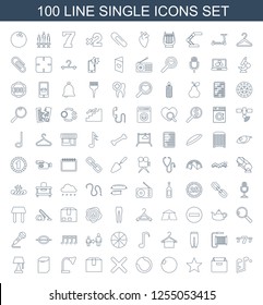 100 single icons. Trendy single icons white background. Included line icons such as music note, box, star, bowling ball, volleyball, cancel, cargo container. single icon for web and mobile.