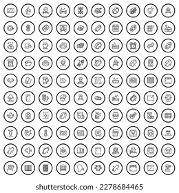 100 sleep icons set. Outline illustration of 100 sleep icons vector set isolated on white background