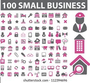 100 Small Business Icons Set, Vector