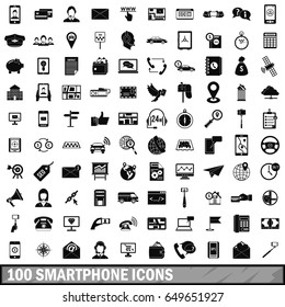 100 smartphone icons set in simple style for any design vector illustration