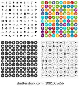 100 sneakers icons set vector in 4 variant for any web design isolated on white