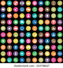 100 Social Media Icons, Universal Set 