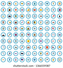 100 social sciences icons set. Cartoon illustration of 100 social sciences vector icons isolated on white background