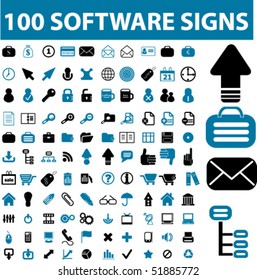 100 software signs. vector