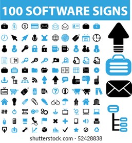 100 software signs. vector