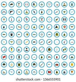 100 soldier icons set in flat style for any design vector illustration