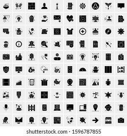 100 Solid Business Icons for web and Print Material