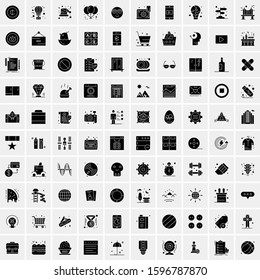 100 Solid Business Icons for web and Print Material