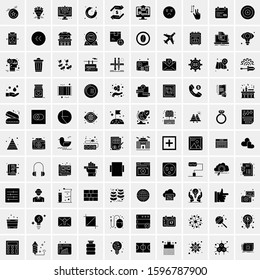 100 Solid Business Icons for web and Print Material