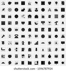 100 Solid Business Icons for web and Print Material
