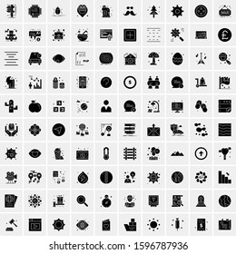 100 Solid Business Icons for web and Print Material