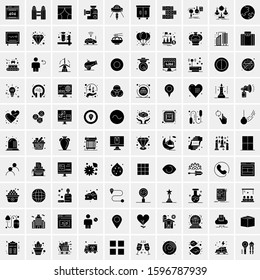 100 Solid Business Icons for web and Print Material