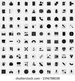 100 Solid Business Icons for web and Print Material