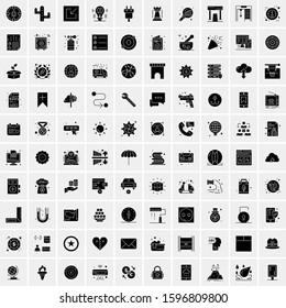 100 Solid Business Icons for web and Print Material