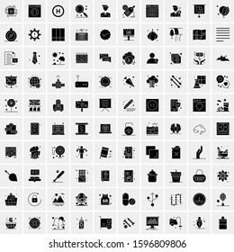 100 Solid Business Icons for web and Print Material