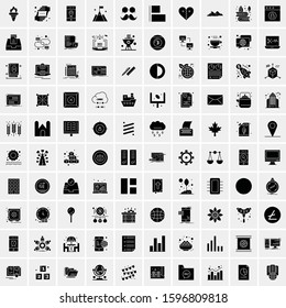 100 Solid Business Icons for web and Print Material