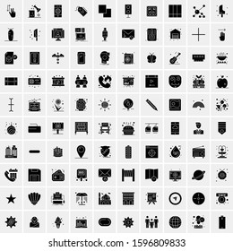 100 Solid Business Icons for web and Print Material