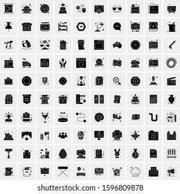 100 Solid Business Icons for web and Print Material