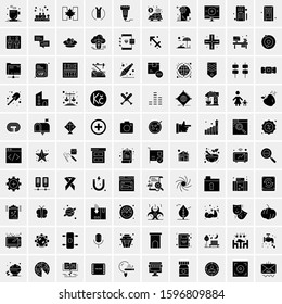 100 Solid Business Icons for web and Print Material