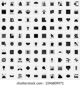 100 Solid Business Icons for web and Print Material