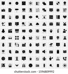 100 Solid Business Icons for web and Print Material