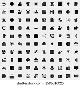 100 Solid Business Icons for web and Print Material
