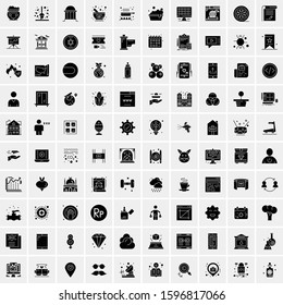 100 Solid Business Icons for web and Print Material