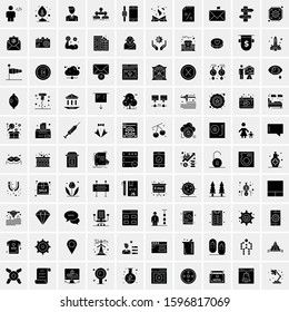 100 Solid Business Icons for web and Print Material