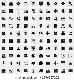 100 Solid Business Icons for web and Print Material