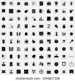 100 Solid Business Icons for web and Print Material
