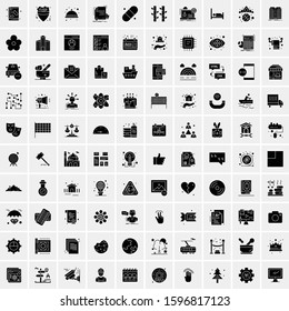 100 Solid Business Icons for web and Print Material