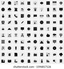 100 Solid Business Icons for web and Print Material