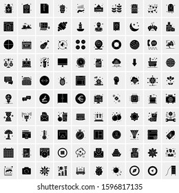 100 Solid Business Icons for web and Print Material