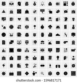 100 Solid Business Icons for web and Print Material