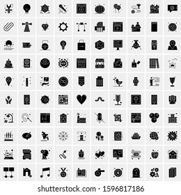 100 Solid Business Icons for web and Print Material