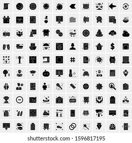 100 Solid Business Icons for web and Print Material