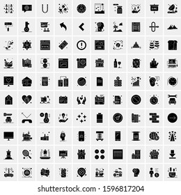 100 Solid Business Icons for web and Print Material