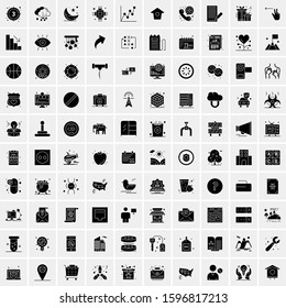 100 Solid Business Icons for web and Print Material