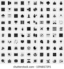 100 Solid Business Icons for web and Print Material