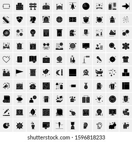 100 Solid Business Icons for web and Print Material