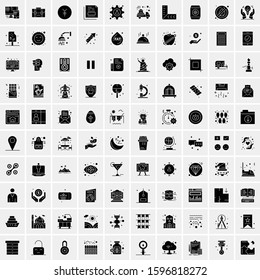 100 Solid Business Icons for web and Print Material