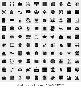 100 Solid Business Icons for web and Print Material