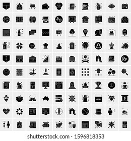 100 Solid Business Icons for web and Print Material