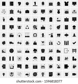 100 Solid Business Icons for web and Print Material